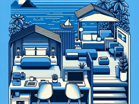 Akomodasi Nyaman di Tepi Laut dengan Fasilitas Kerja untuk Digital Nomad